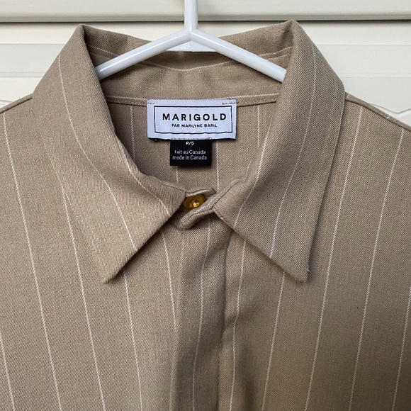 Beige pinstripe designer dress brand new size small - Picture 10 of 16